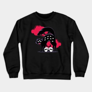 Kawaii Black Cat Pastel Goth Lover Soft Grunge Emo Cat Lover Crewneck Sweatshirt